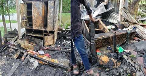 কুমিল্লায় জগতপুরে ভয়াবহ আগুনে পুড়ে ছাই একই পরিবারের ৪টি বাসতঘর!