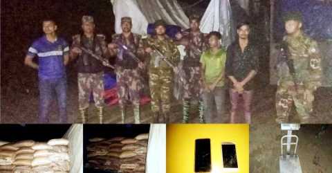 জৈন্তাপুরে সেনাবাহিনীর অভিযানে ৩১৯ বস্তা ভারতীয় চিনি সহ দুইজন আটক