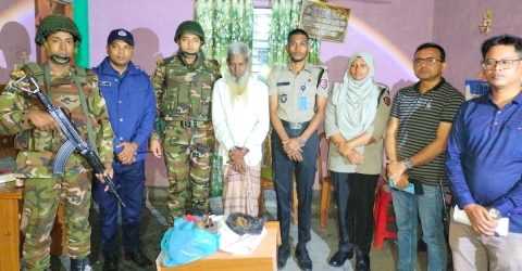 নাঙ্গলকোটে মাদক ব্যবসায়ী গাঁজাসহ আটক