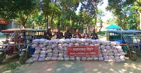 সীমান্তে ৪৮ বিজিবি’র অভিযানে দেড় কোটি টাকার চোরাই পণ্য জব্দ